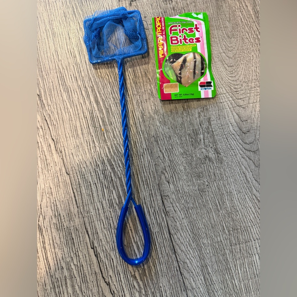Fish food and net
